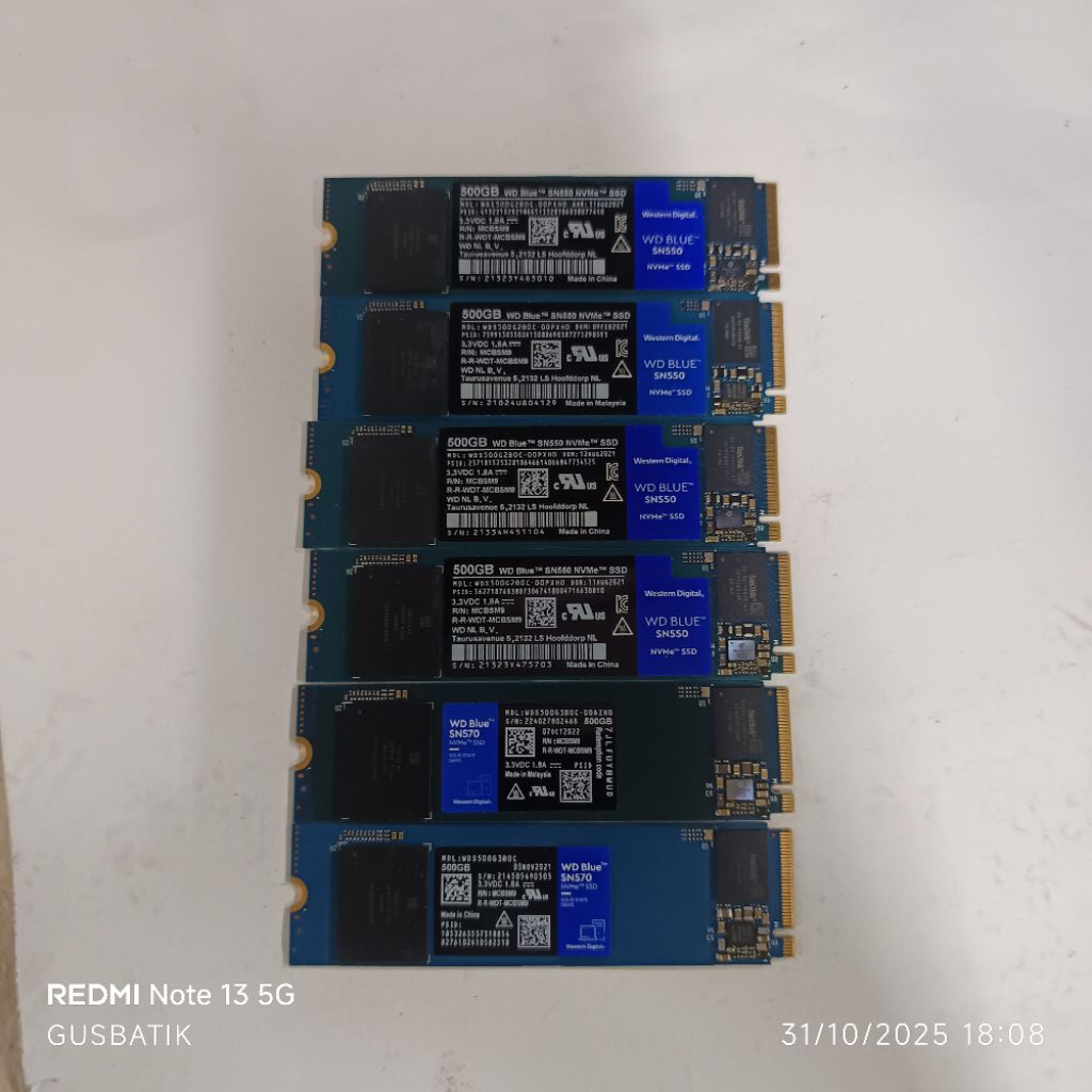 ssd m.2 nvme 2280 512 GB 512GB 500GB Western Digital WD PC SN730 - SKHynix PC711 original