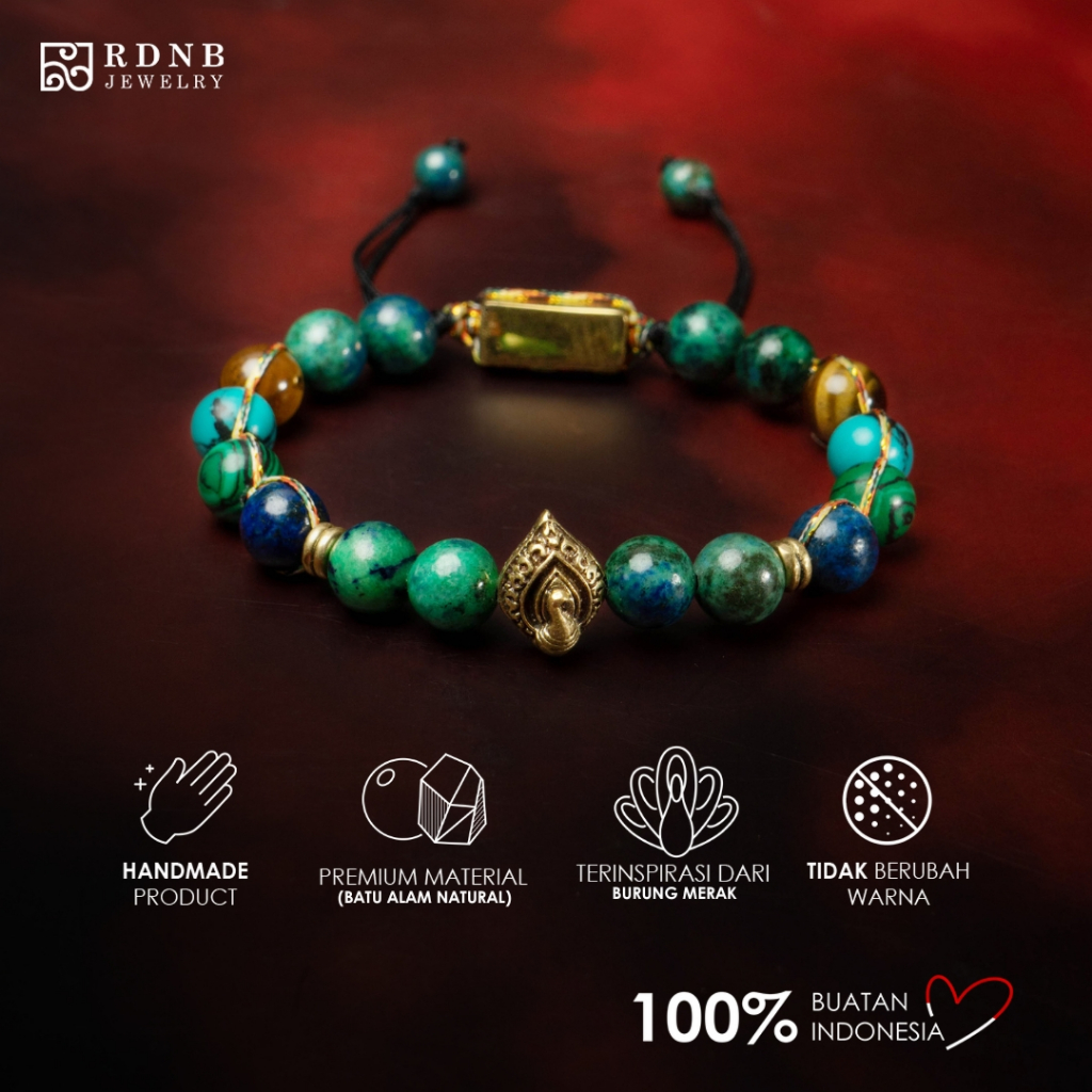 RDNB Jewelry - Merak Akasa Rejeki - Gelang Wanita/Pria - Batu Alam Natural - Gelang Casual Spiritual