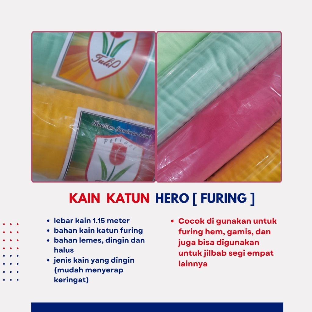 KAIN KATUN HERO(KAIN FURING)[ HARGA PER 0,50 METER ]