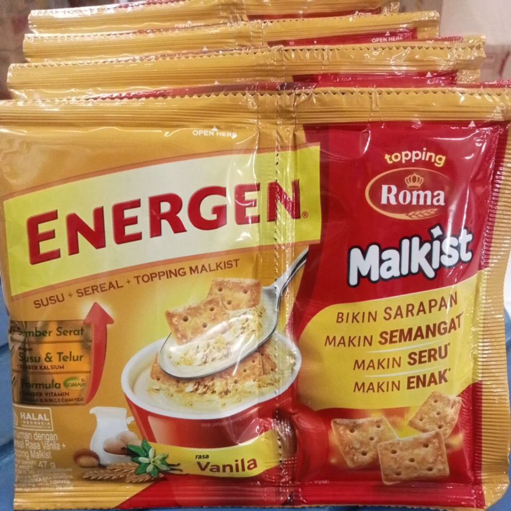 BARU Energen Vanilla Topping Malkist Roma
