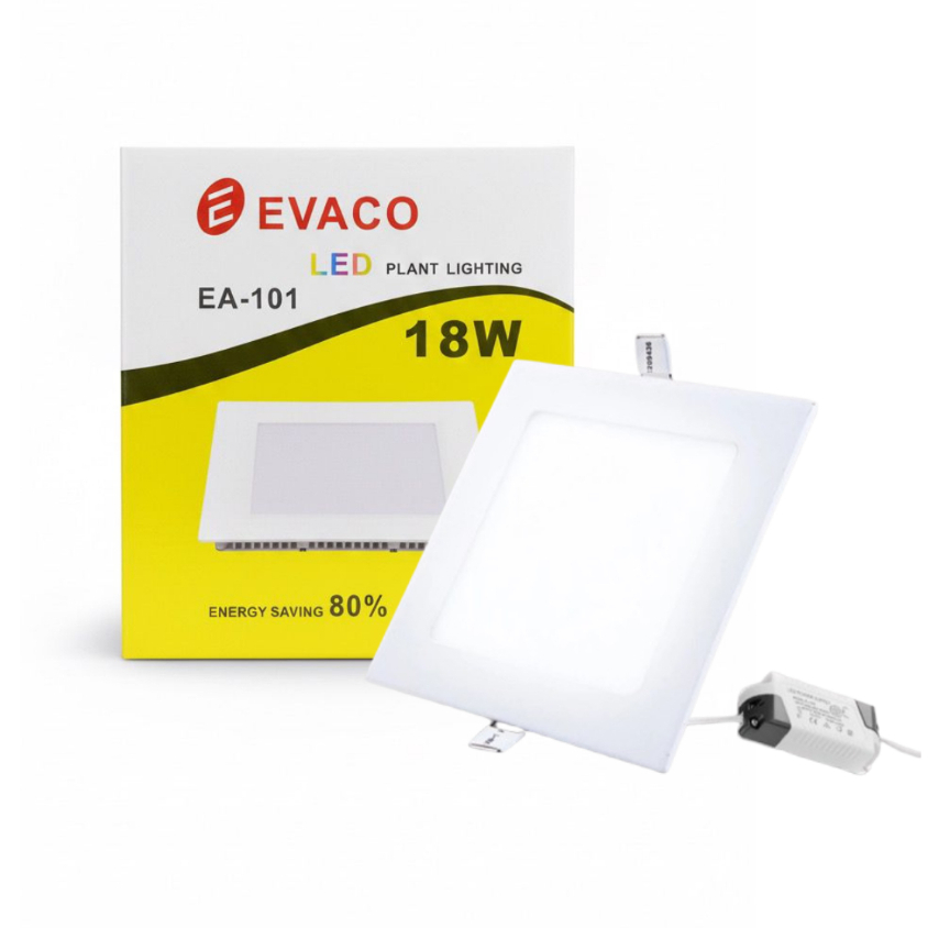 Lampu Downlight Panel Led Inbow 18W Kotak 18Watt EVACO EA-101 6500K PUTIH