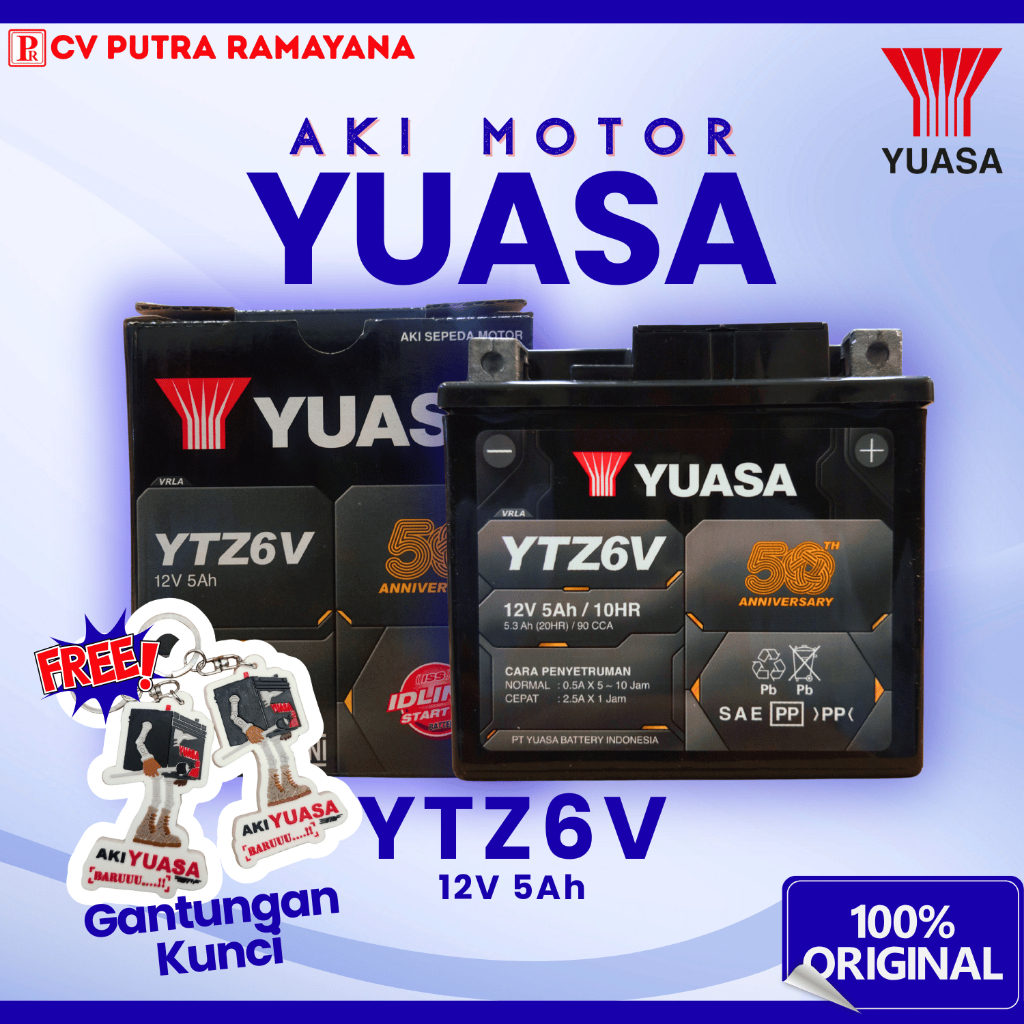 Yuasa Aki Motor YTZ6V YTZ6-V MF 100% ORIGINAL