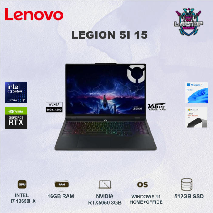 LENOVO LEGION 5I 15 I7 13650HX RTX5050 8GB/ 16GB 512GB