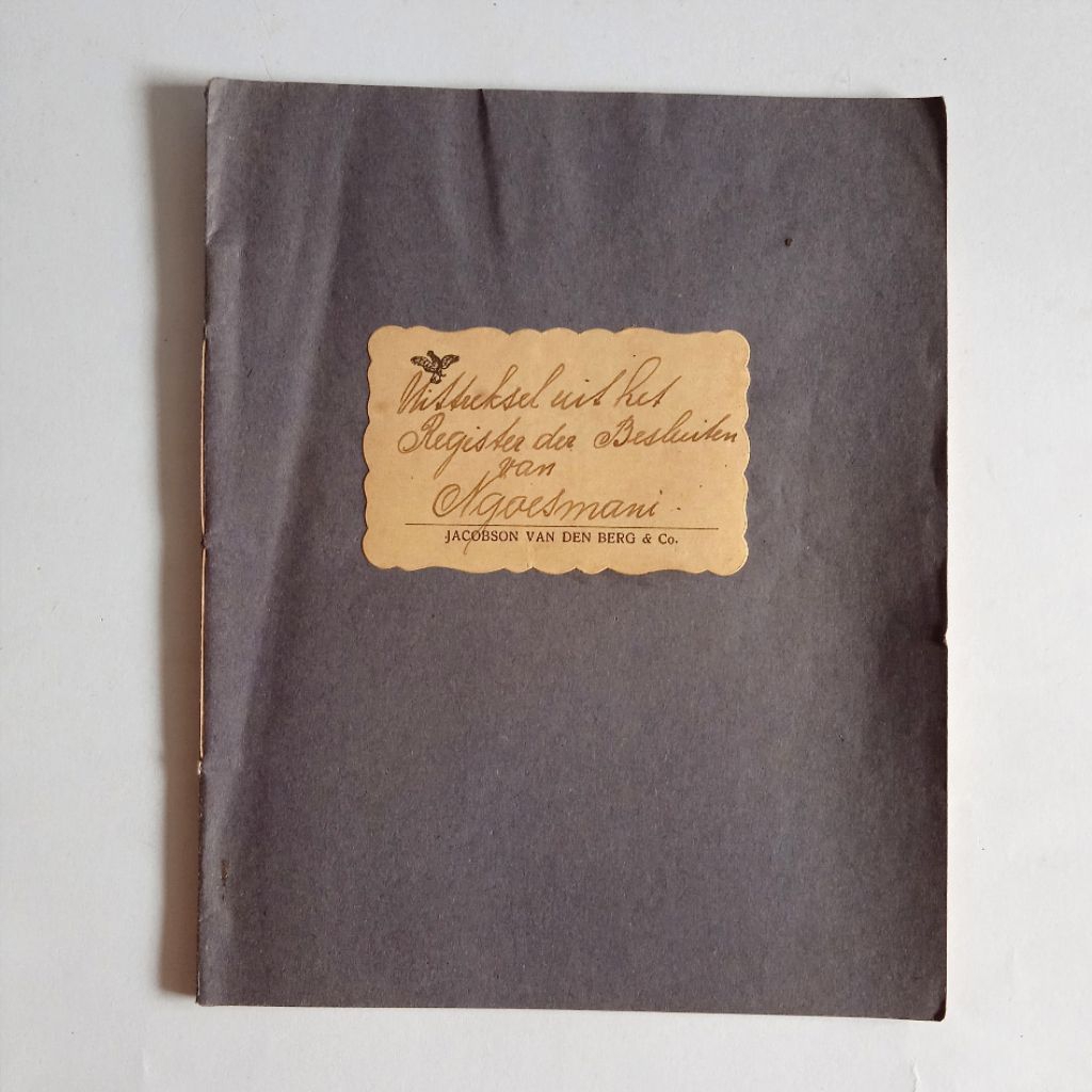 Antik Vintage Buku Tulis Tua Era Kolonial 1930's Sampul Biru Prod. Geo. Wenry & Co Terpakai