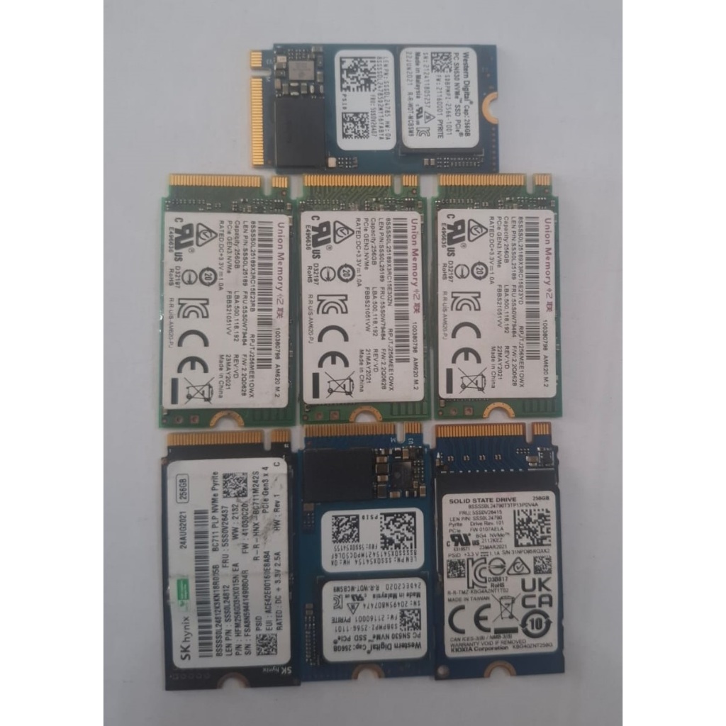 SSD M.2 NVMe 2242 Pcie Gen 3-4  256GB - 512GB Bekas Original