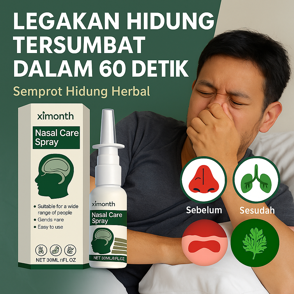 ⭐Semprotan Pembersih Hidung 30ML / Sinusitis & Rhinitis Alergi / Semprotan Hidung Larutan Saline / M