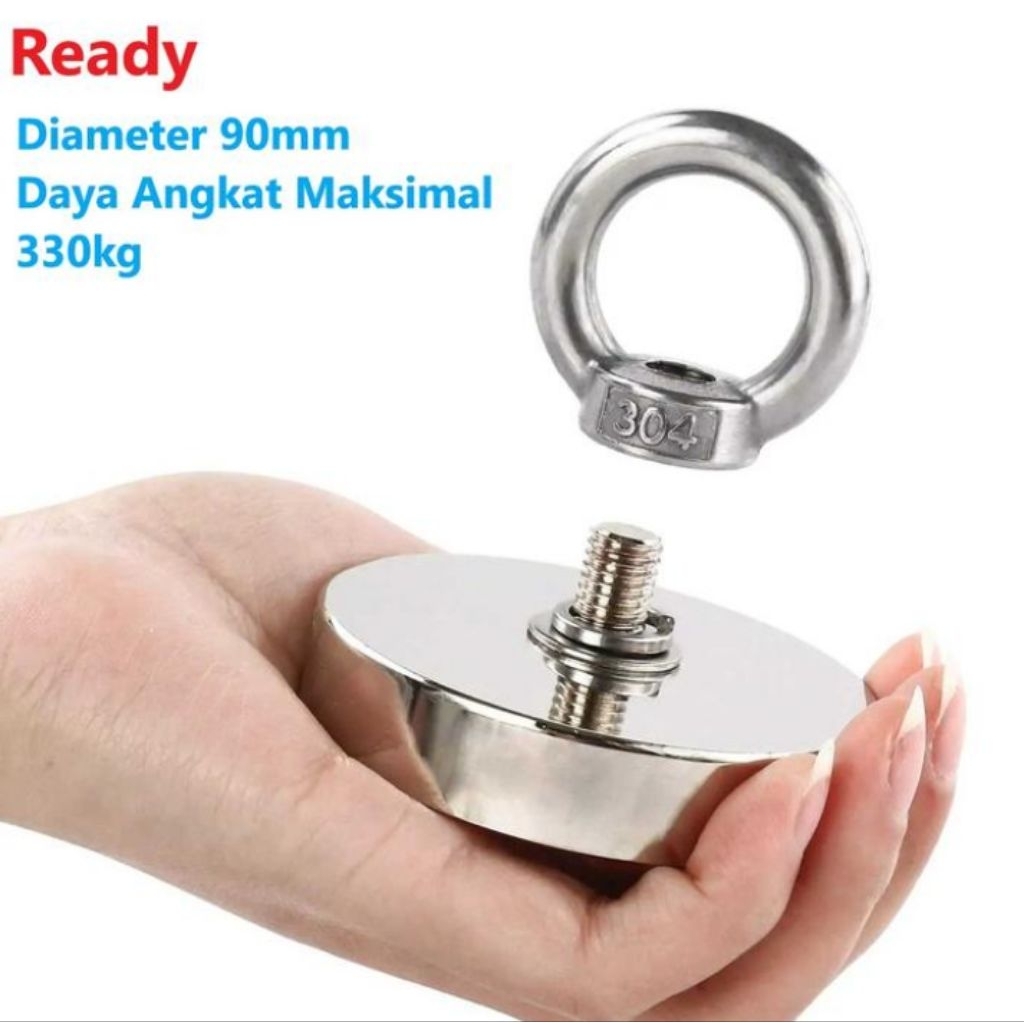 Magnet Fishing 90mm | Neodymium Magnet | Daya Tarik 330kg