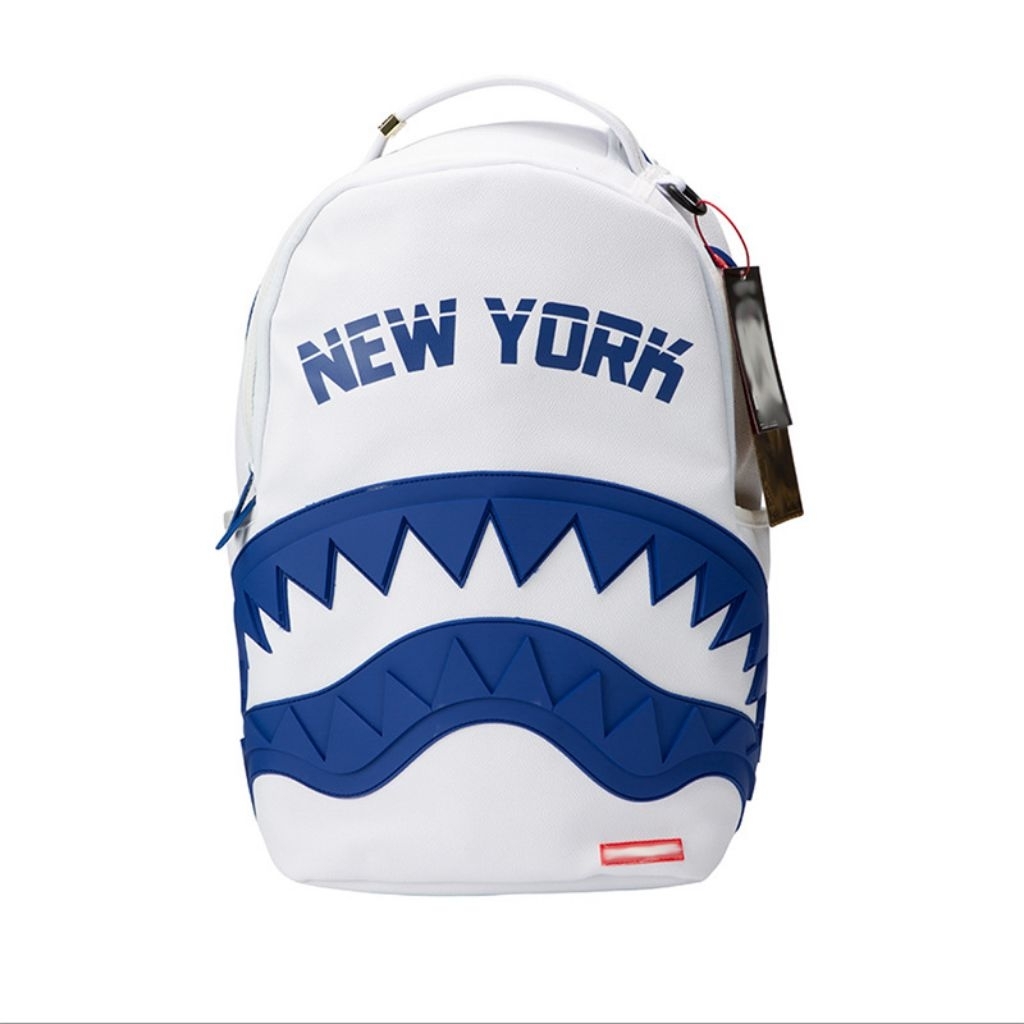 SPRAYGROUND SHARK PVC LEATHER BACKPACK WHITE