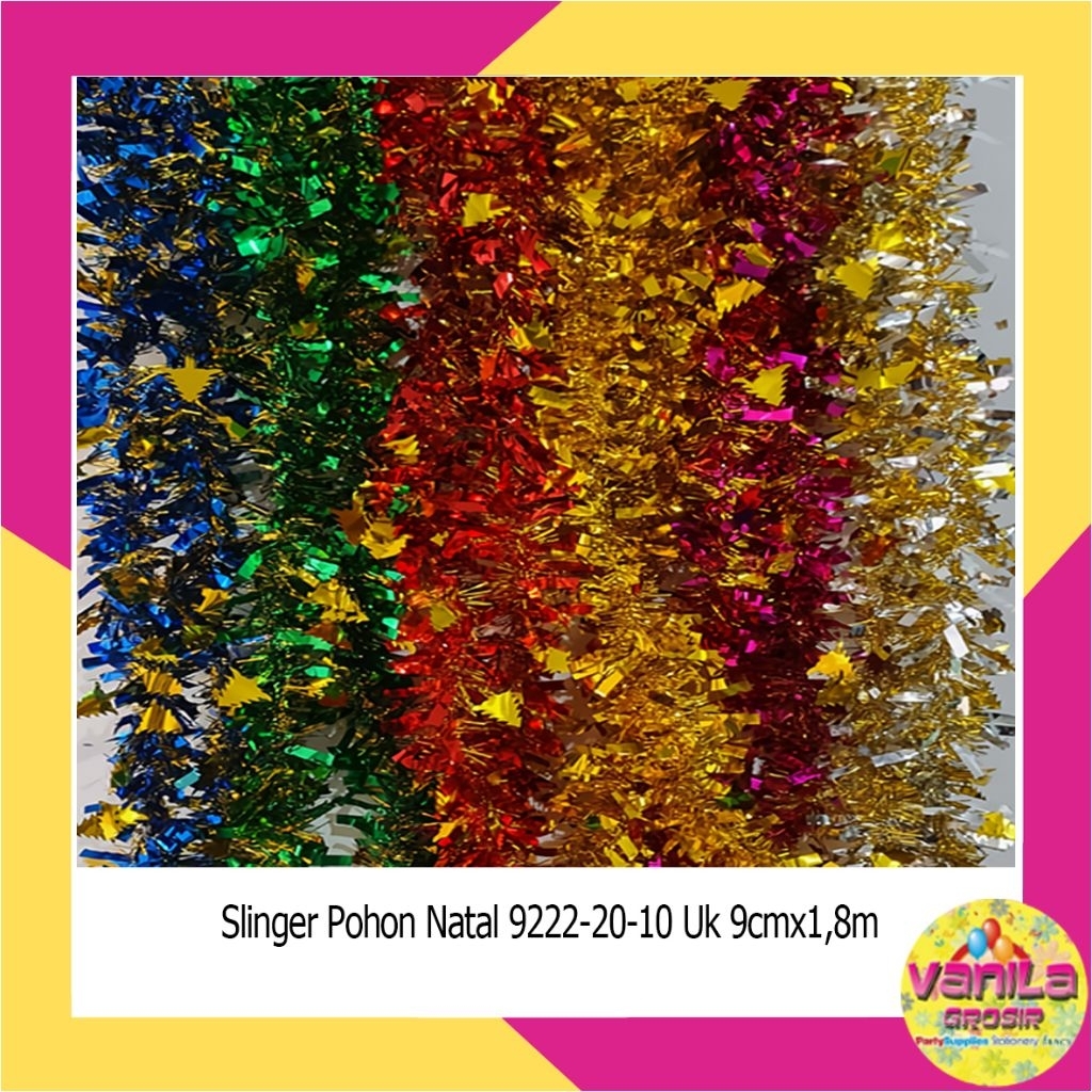 Slinger Pohon Natal , slinger Warna Warni, Hiasan Dekorasi,slinger dekorasi natal, slinger hiasan na