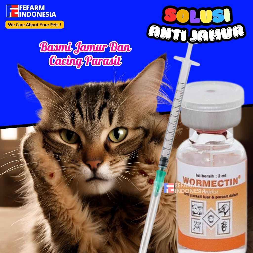 Obat Jamur Kucing Basmi Kurap Tungau Kutu Caplak FEFARM