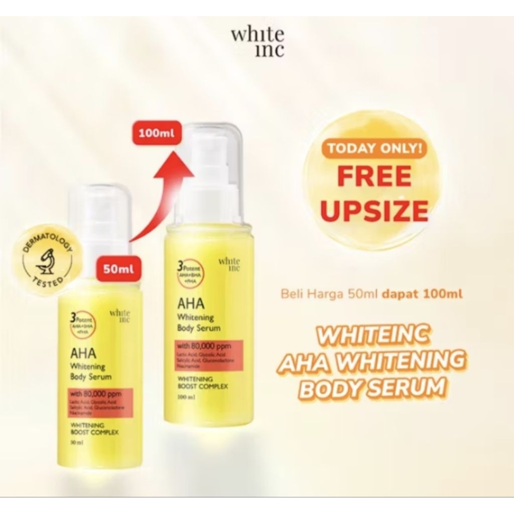 [100ml] WHITE INC AHA Body Serum to Whitening & Moisturising |mencerahkan Hand Body Serum
