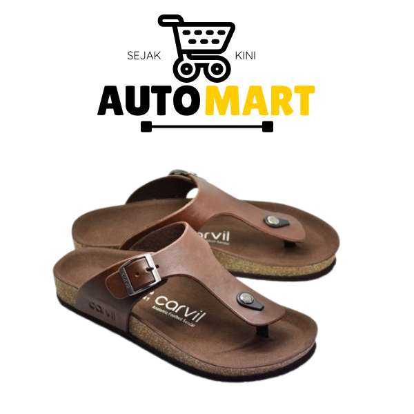 PROMO Sandal Carvil Pria Kulit Asli Original