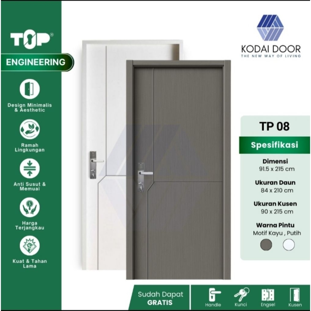 Pintu Kayu TOP Engineering Door Tipe - TP 08