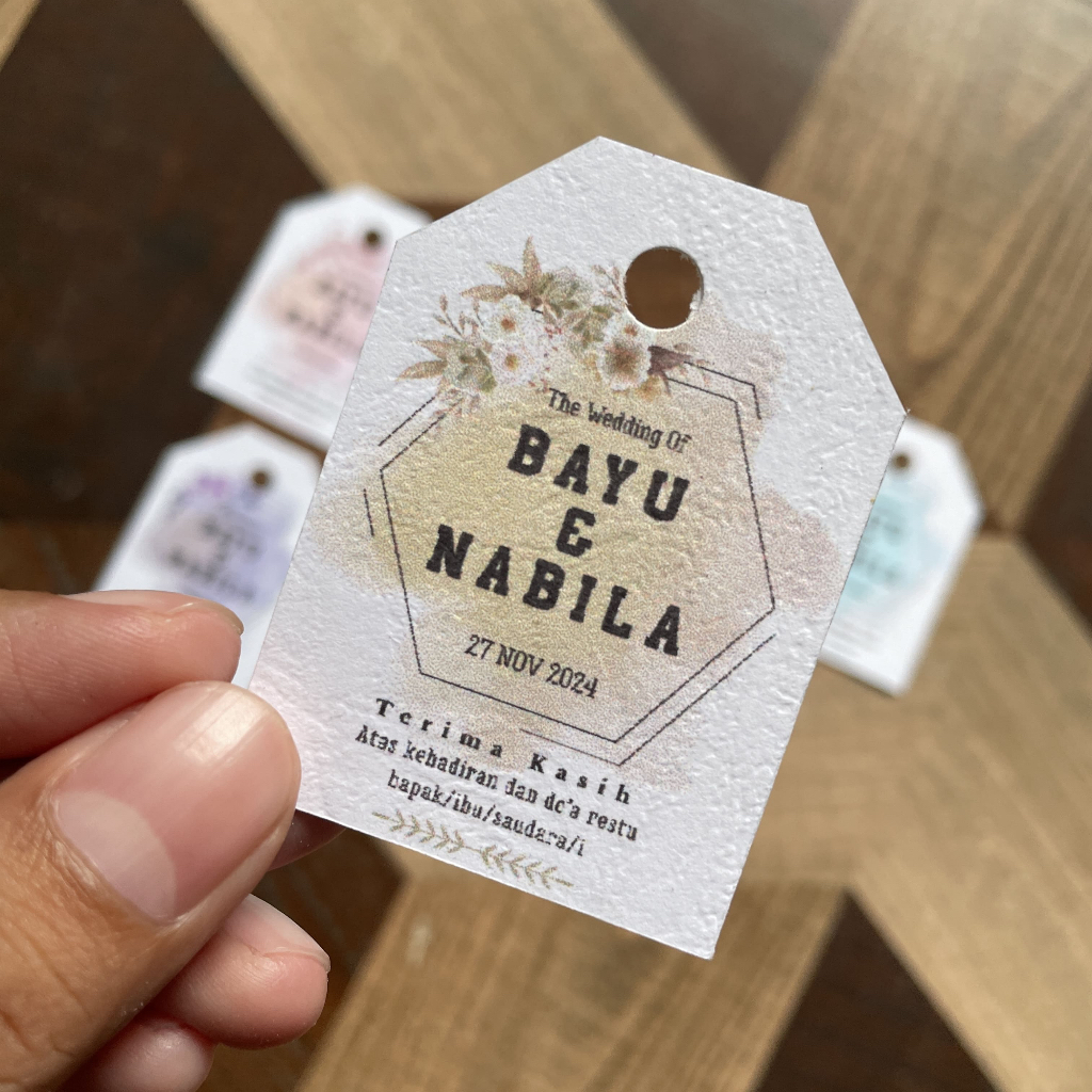 Hang Tag Souvenir - kartu ucapan - hang tag pernikahan - kartu ucapan pernikahan - label pernikahan