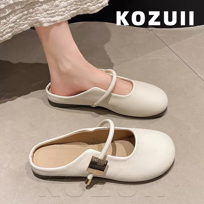 Kozuii Sandal Wanita Sandals /Sandal Sepatu Flat Mules Wanita / Sandal Ujung Tertutup/Sandal Wanita 