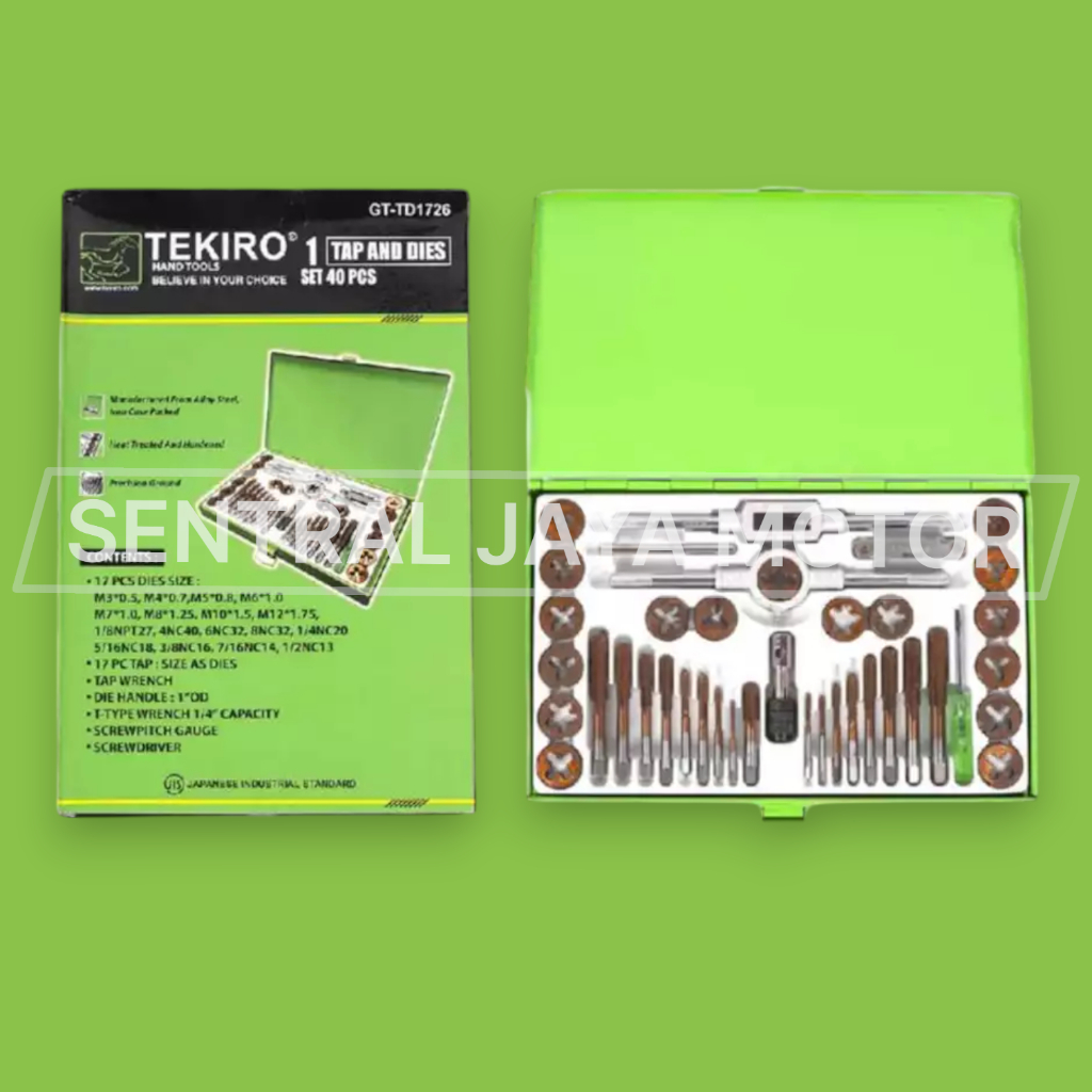 Tekiro Tap & Die Set 40 Pcs - Alat Pembuat Buat Drat TEKIRO