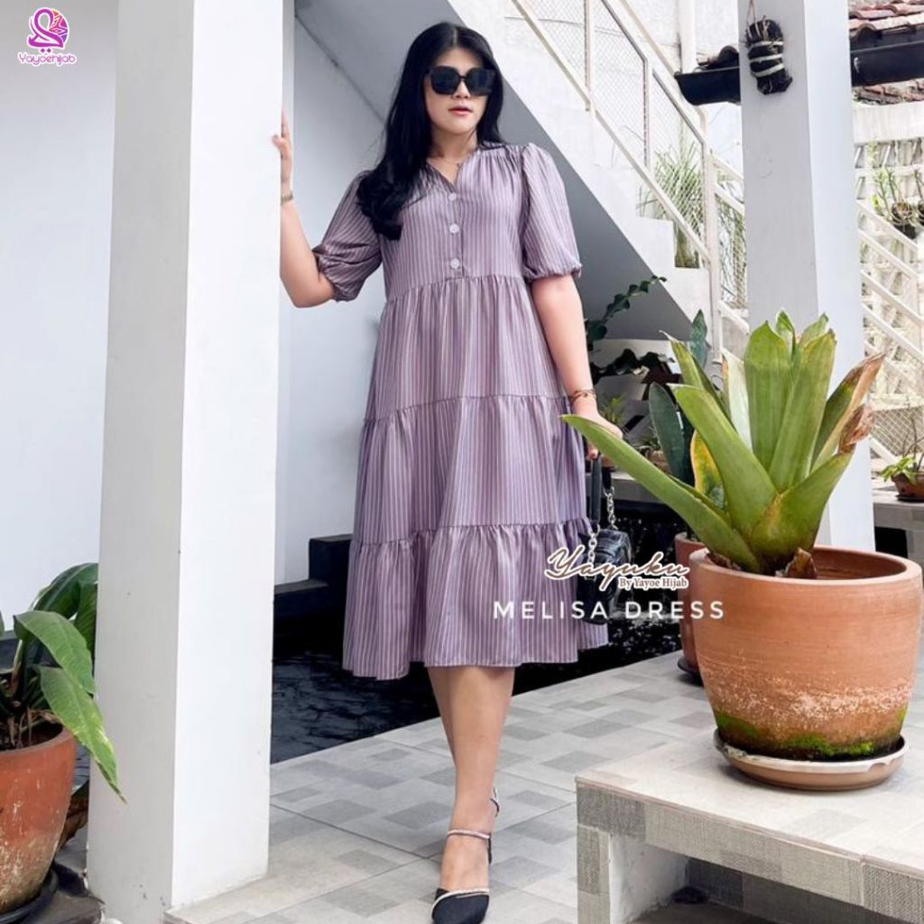 Melisa Dress Baju Wanita Cantik Simple Nyaman Busui Friendly By Yayoe Hijab