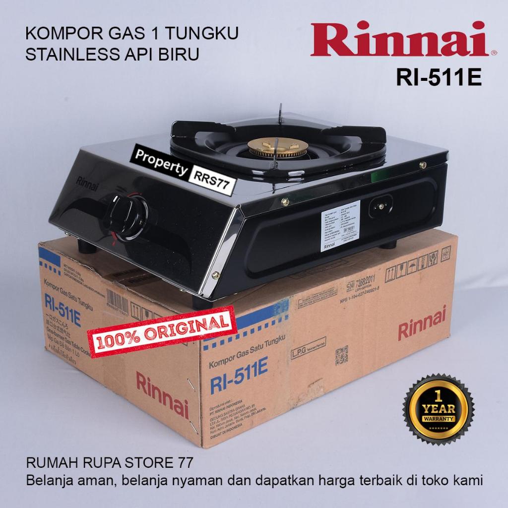 Kompor gas Rinnai 1 tungku RI 511E stainless