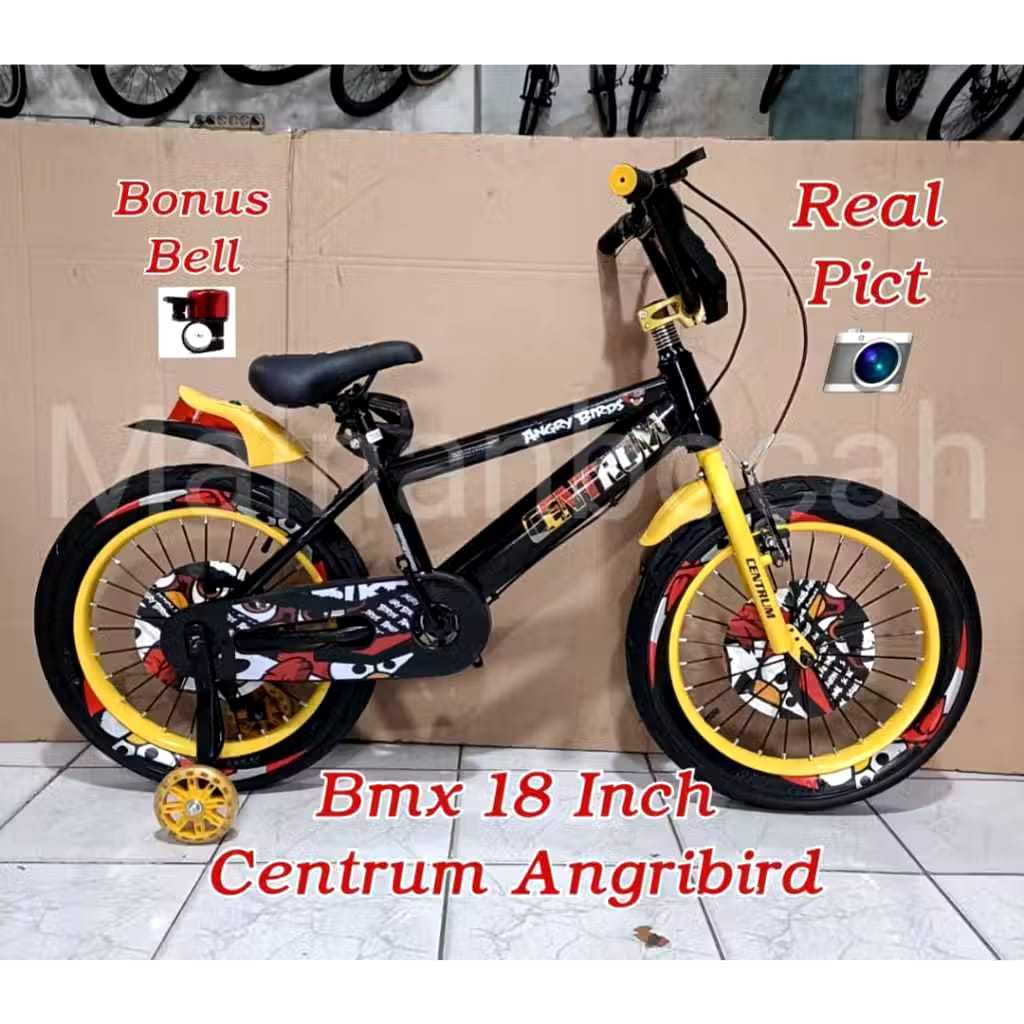 sepeda anak bmx 18 centrum angrybird 3520-3 ban 3.0 sepeda anak cowo
