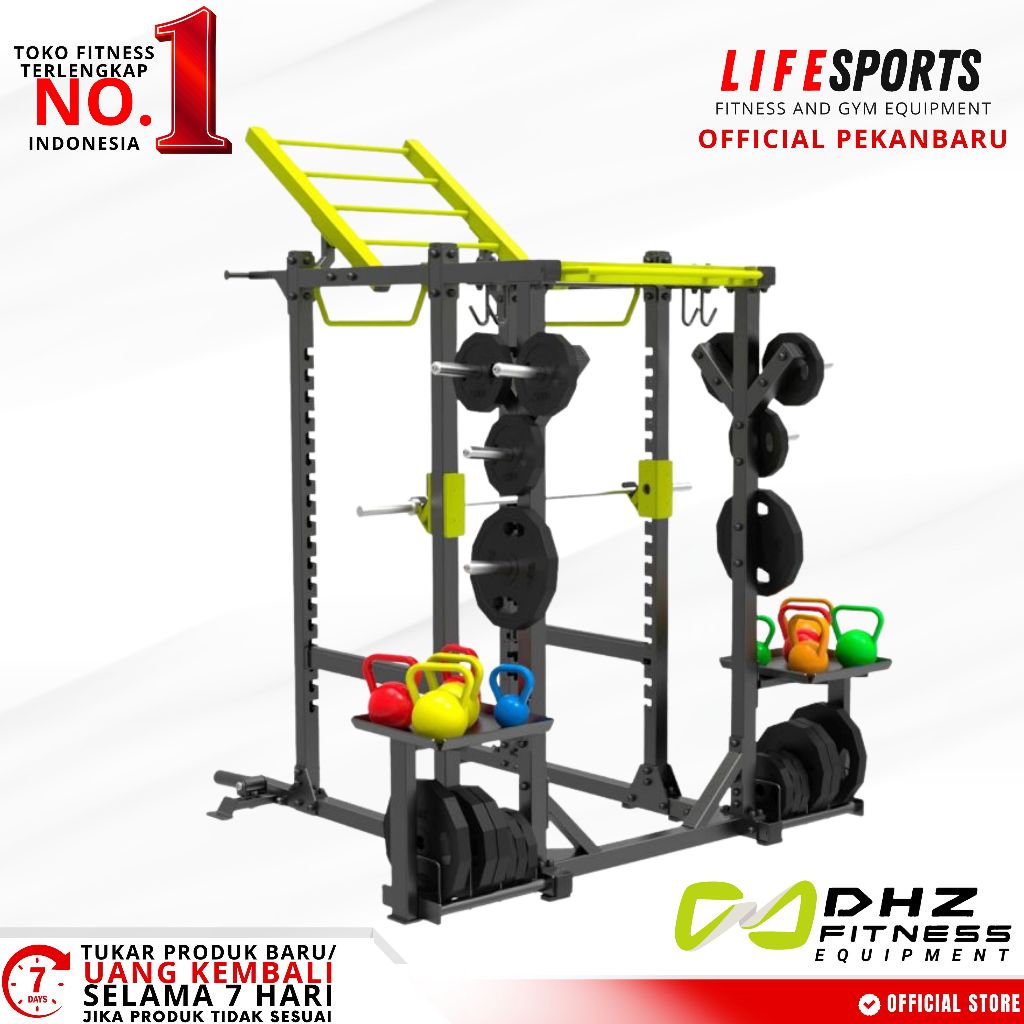 LIFESPORTS - Alat Fitness Gym Multi Power Rack Crosstraining Machine DHZ Series E6225