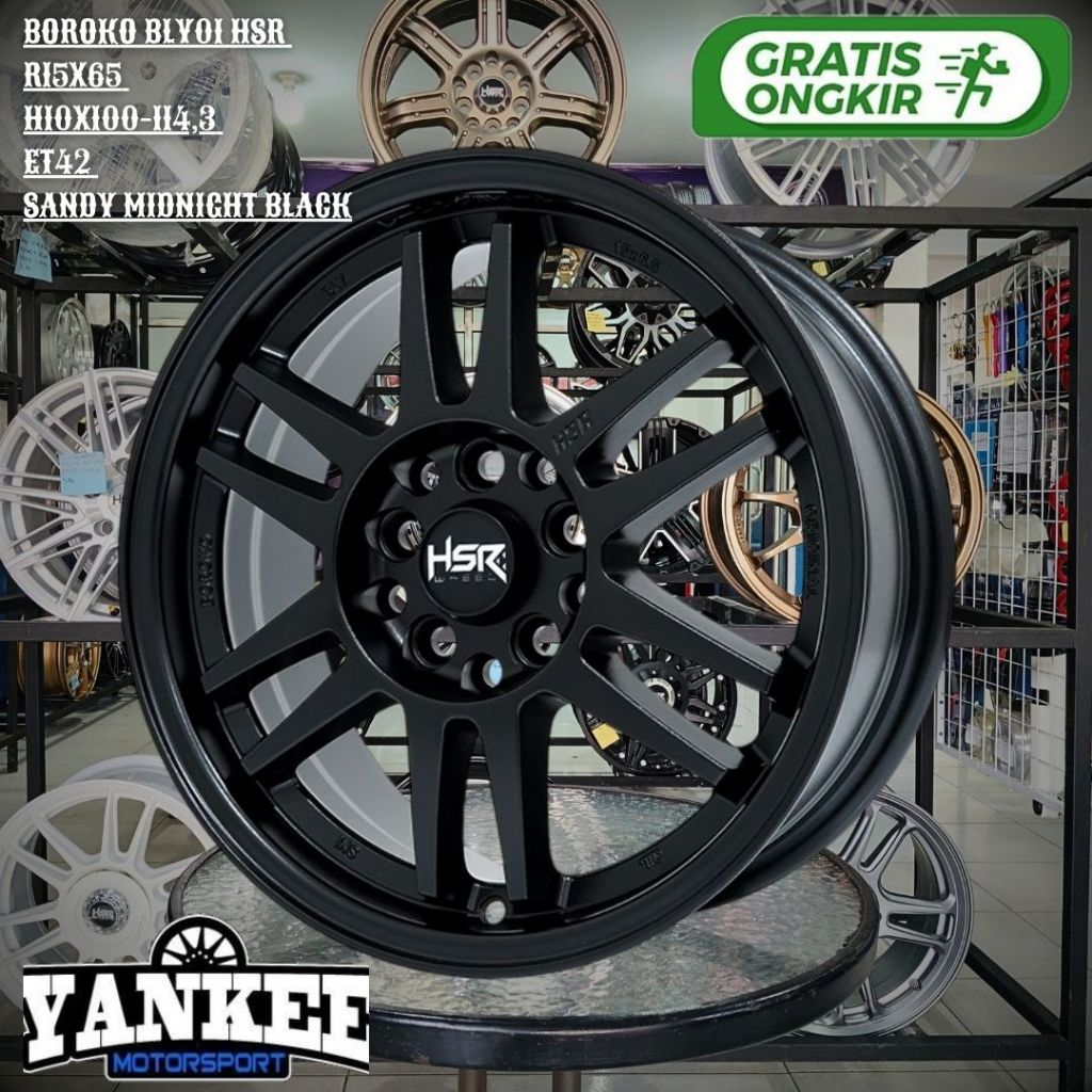 Hsr Bly01 Ring 15 Lobang 10 Double Pcd Lebar 6,5 et42 Velg Mobil R15 buat NEW VELOZ,ERTIGA DLL