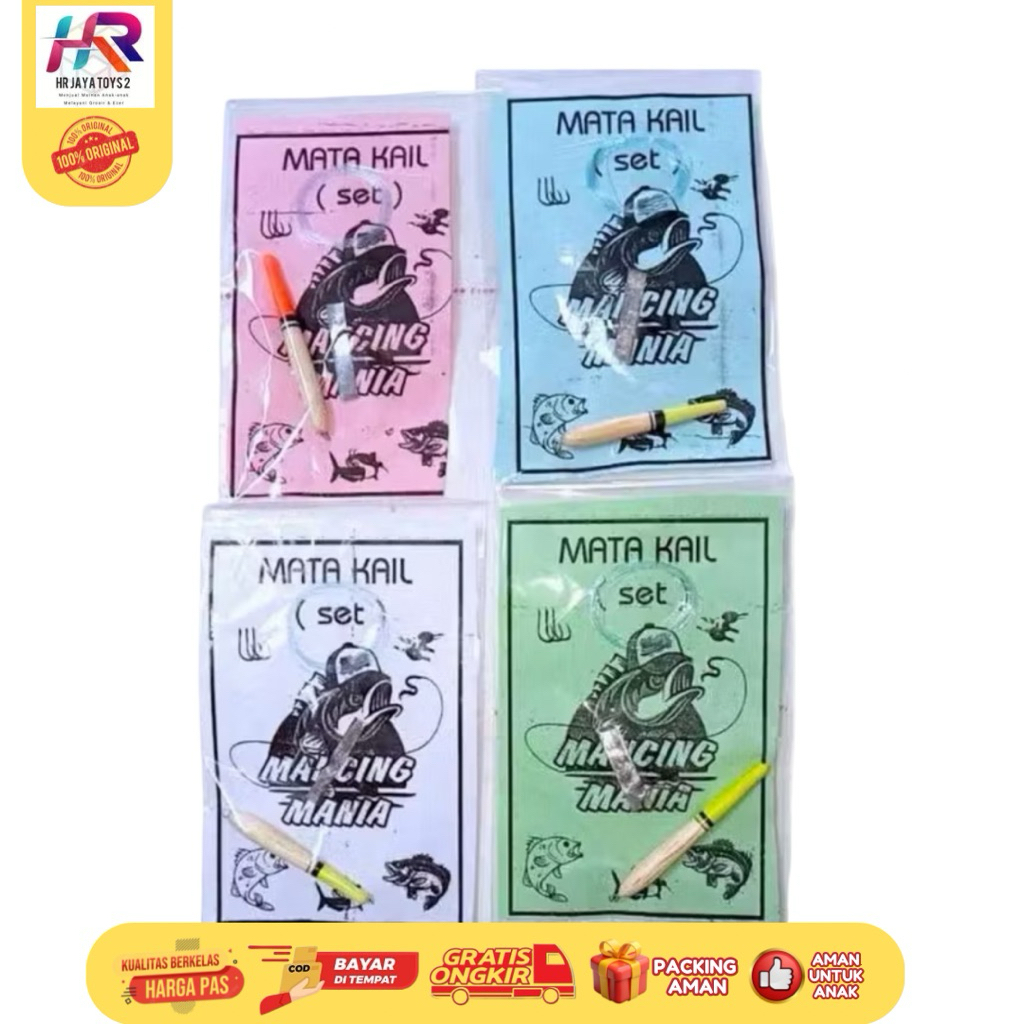 GROSIR MATA PANCING ISI LENGKAP — LANGSUNG JUAL LAGI (Pelampung kayu, Kail, Besi pemberat, Senar) — 