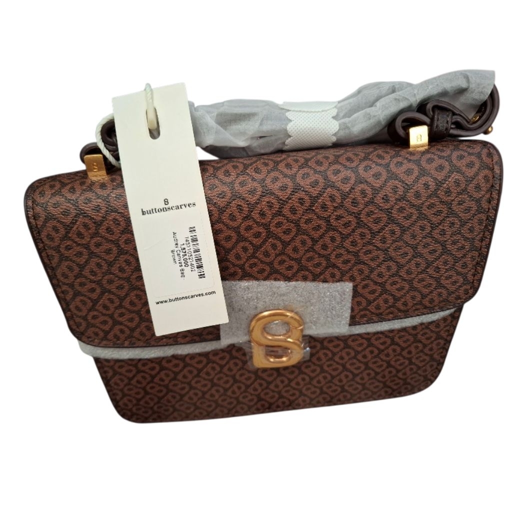 Buttonscarves Audrey Canvas Bag Brown