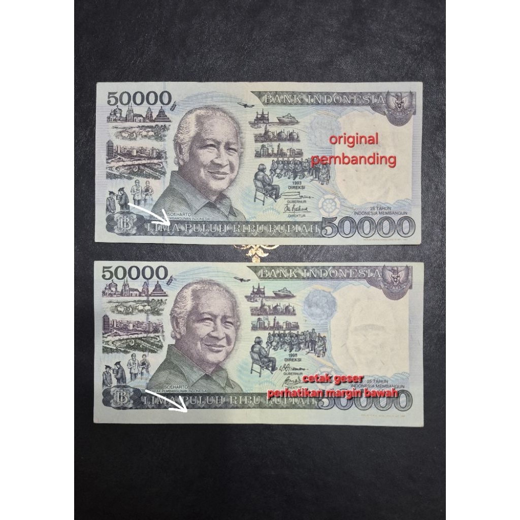 50000 Suharto Cetak Geser "Rare"