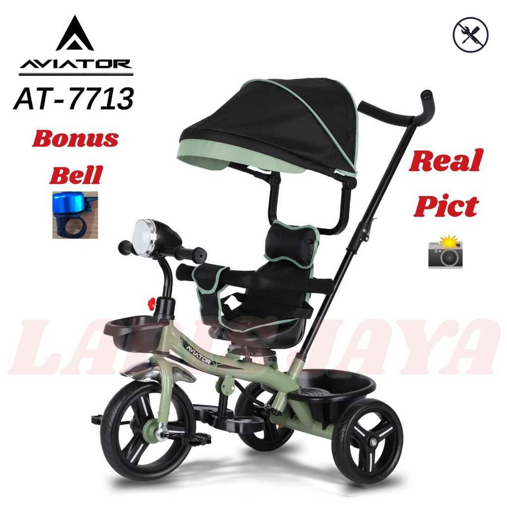 BONUS BELL  SEPEDA RODA TIGA ANAK AVIATOR AT 7713 SEPEDA ANAK RODA TIGA AVIATOR TERBARU