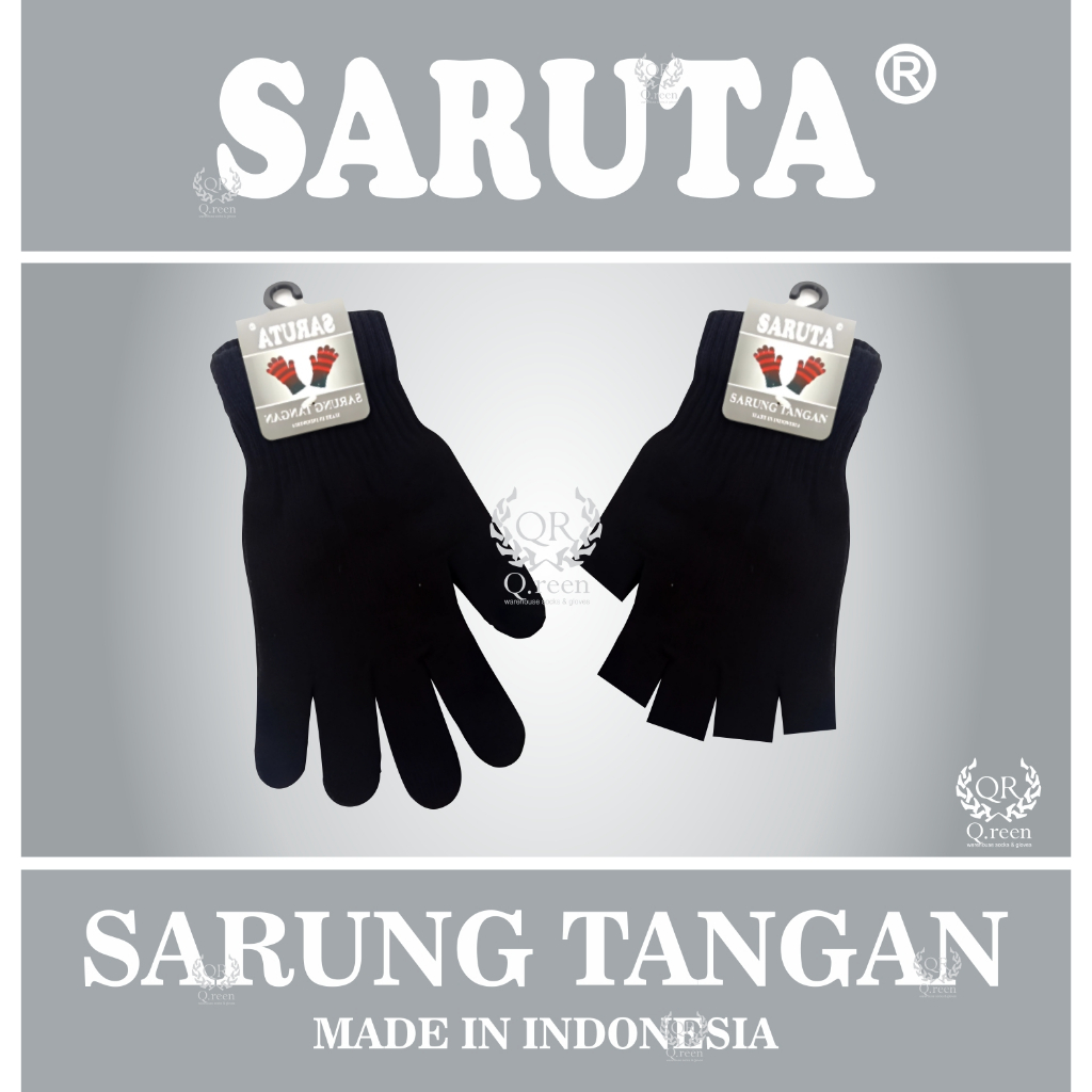 1 LUSIN 12 PASANG SARUNG TANGAN HITAM POLOS SARUTA PASANG SARUNG TANGAN RAJUT SARUNG TANGAN MOTOR PR