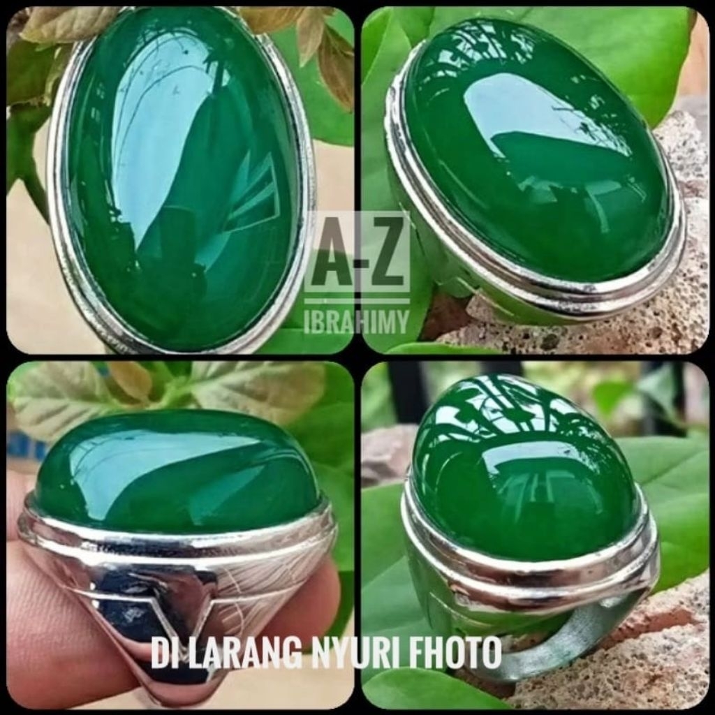 CINCIN BATU AKIK HIJAU TOPAS GARUT NATURAL ORIGINAL | SIZE JUMBO