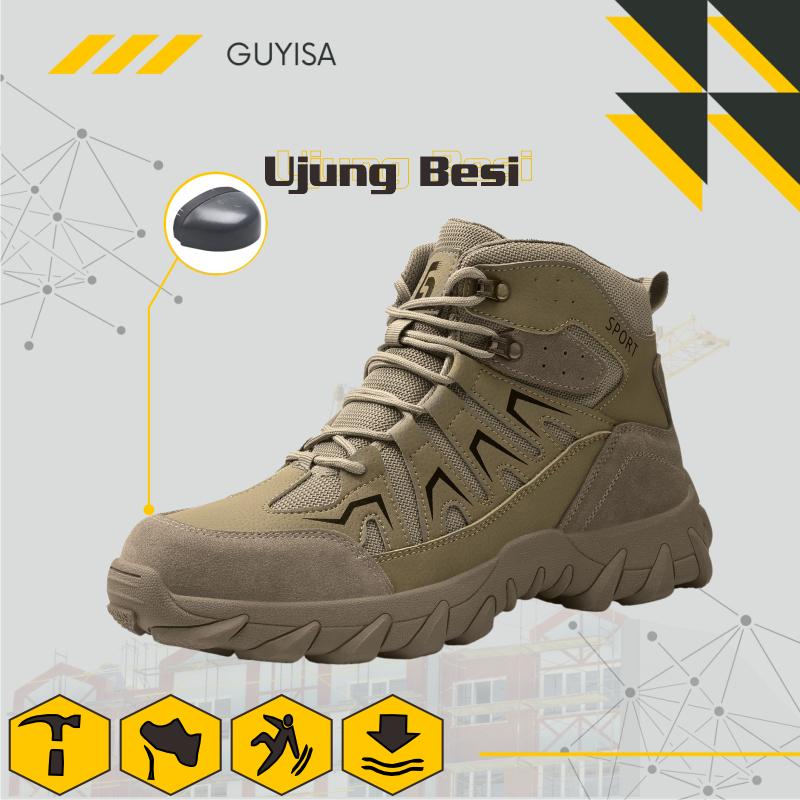 Guyisa Sepatu Sneakers Safety Sport Overgrown | Sepatu Safety Sport | Sepatu Kerja | Sepatu Pabrik |