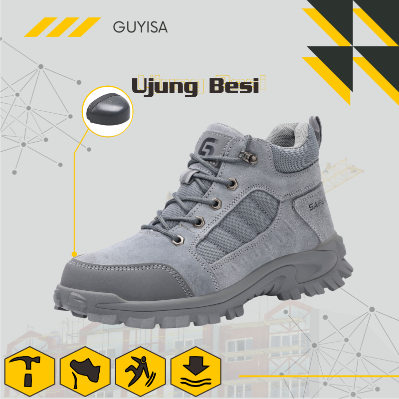 Guyisa Sepatu Sneakers Safety Sport Evil Natural | Sepatu Safety Sport | Sepatu Kerja | Sepatu Pabri