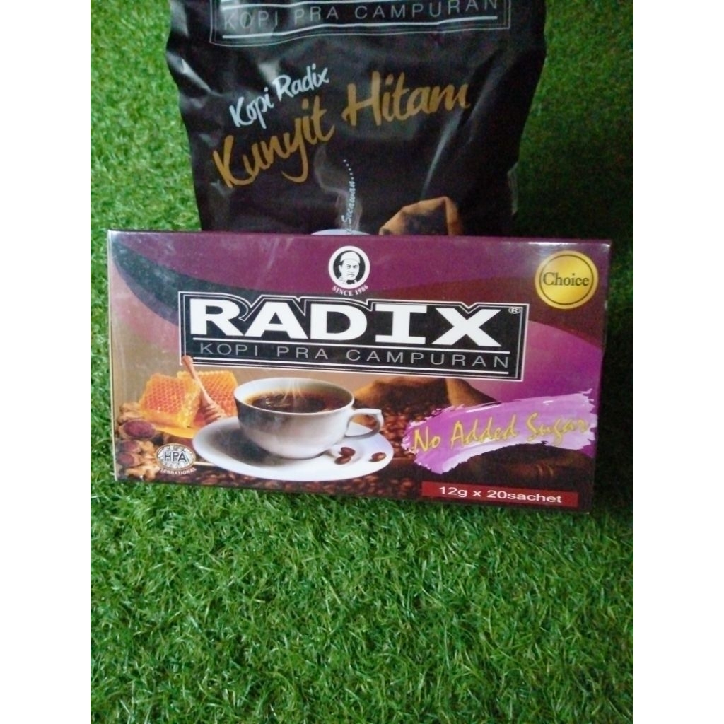 RADIX KUNYIT HITAM TANPA GULA KEMASAN BOX ISI 20 SACHET KOPI PRA CAMPURAN ORIGINAL ASLI DARI HPA MAL