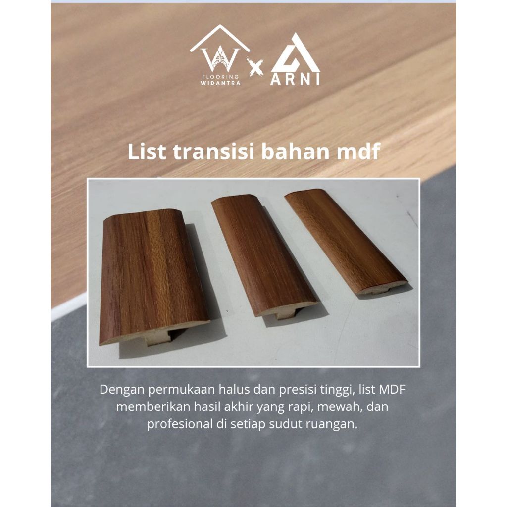 List transisi lantai vinyl/spc/parket MDF