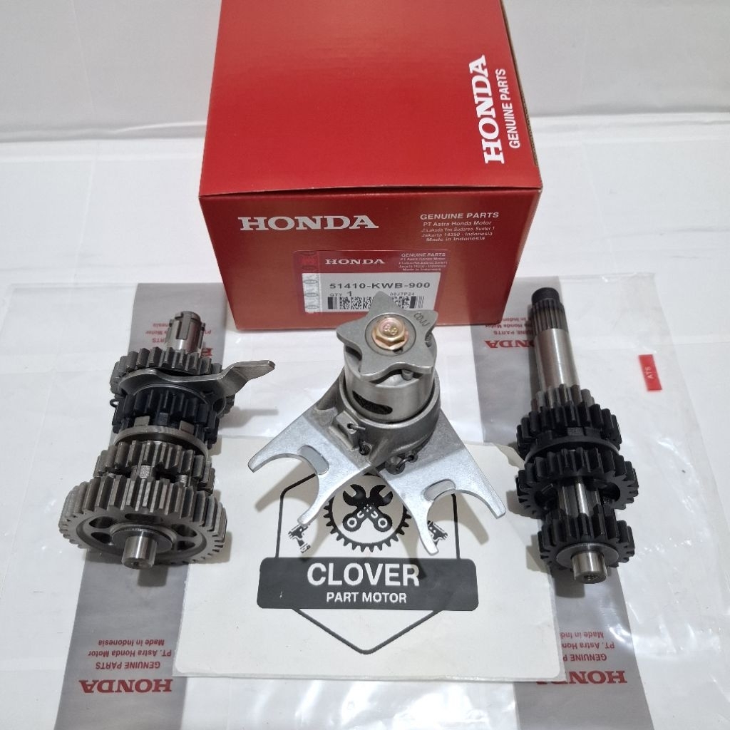 Drum Shaft Garpu Capit Udang + Gigi Rasio Mesin KWB Honda Blade 110 Revo Absolut 110 Revo fi injeksi