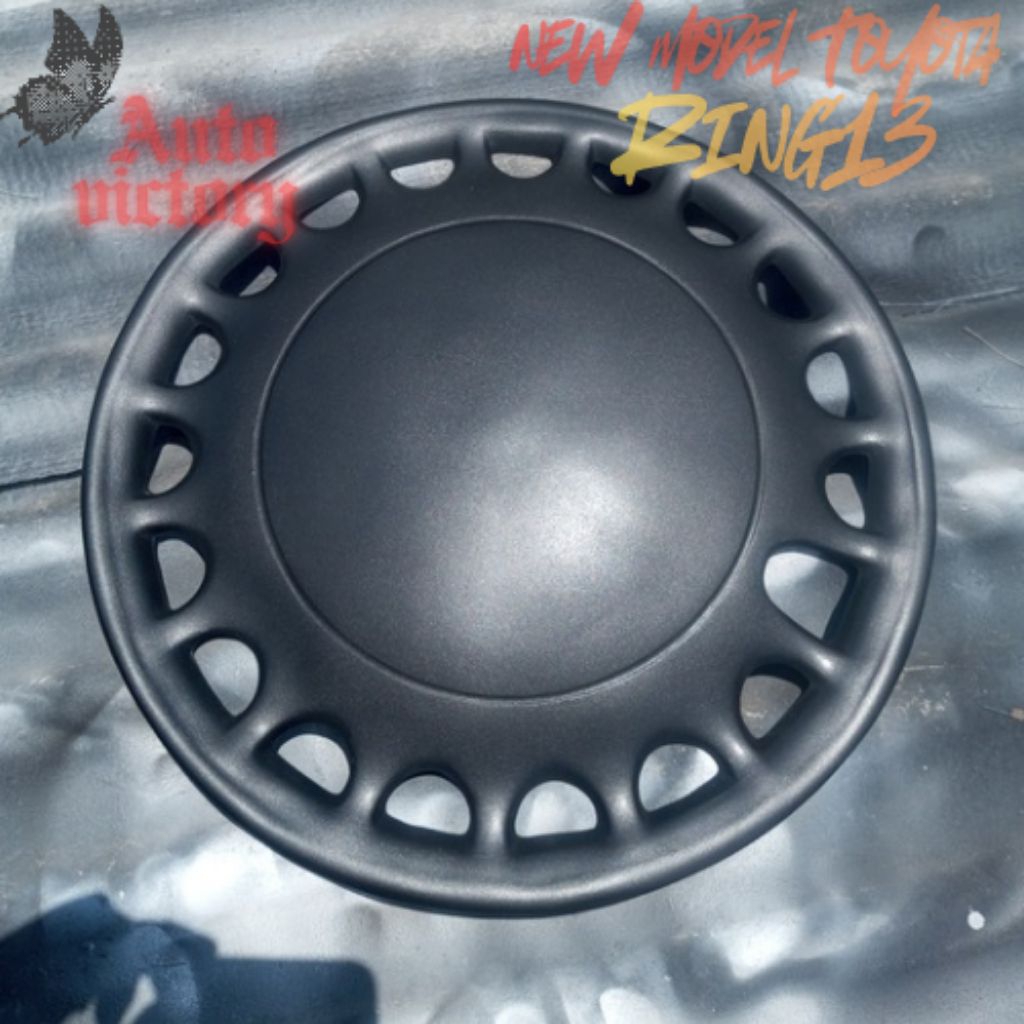 (1PCS) wildop Ring13 model Toyota hitam wheel dop velg kaleng mobil Ring13 wildop r13 pickup T120SS 