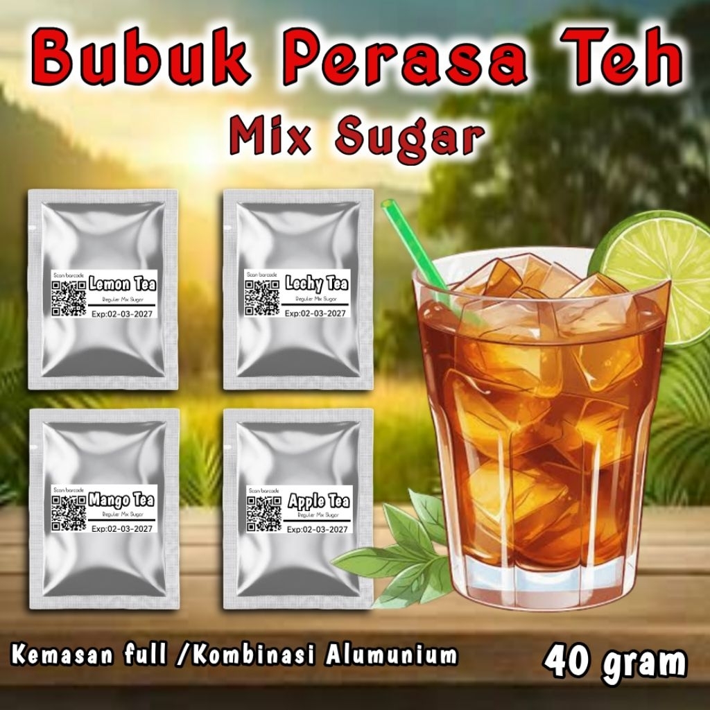 Bubuk Minuman Perasa Teh 40gr Serbuk Perasa Teh Aneka Rasa Buah Lemon Tea Lechy Tea