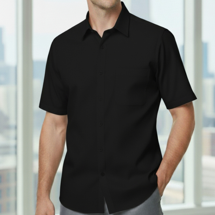 KEMEJA GQ ( GOOD QUALITY ) 16234073/03 REGULER FIT POLOS HITAM DAN PUTIH