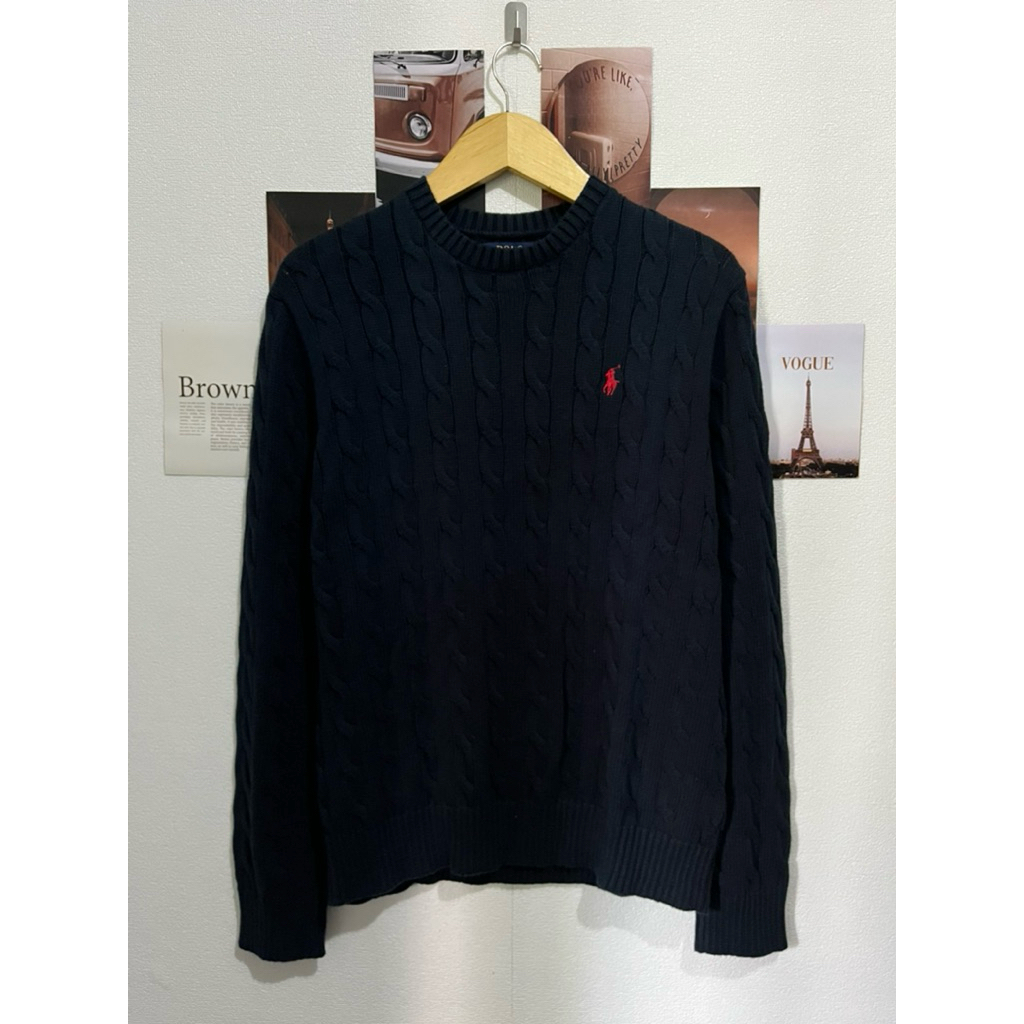 knit cable polo rl