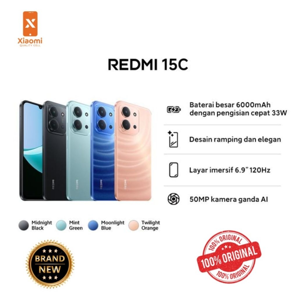 Xiaomi Redmi 15c Ram (6/128) GB Baru 100% Original