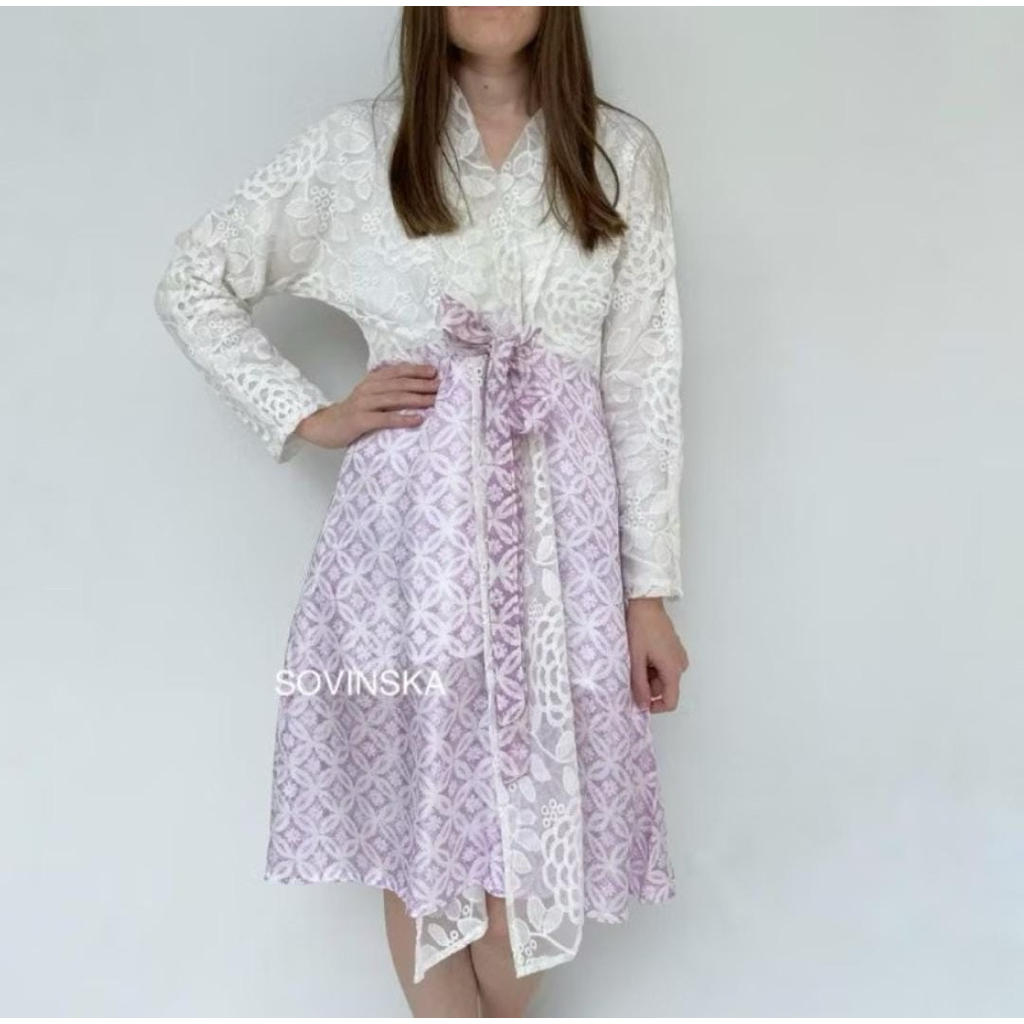 SOVINSKA Batik Wrap Dress size S New