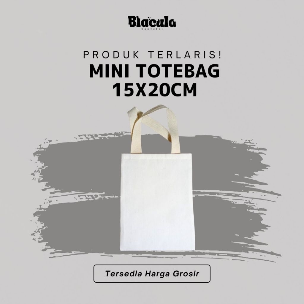 Mini Totebag Blacu Polos 20x15cm - Mini Totebag / Totebag Blacu / Totebag Polos