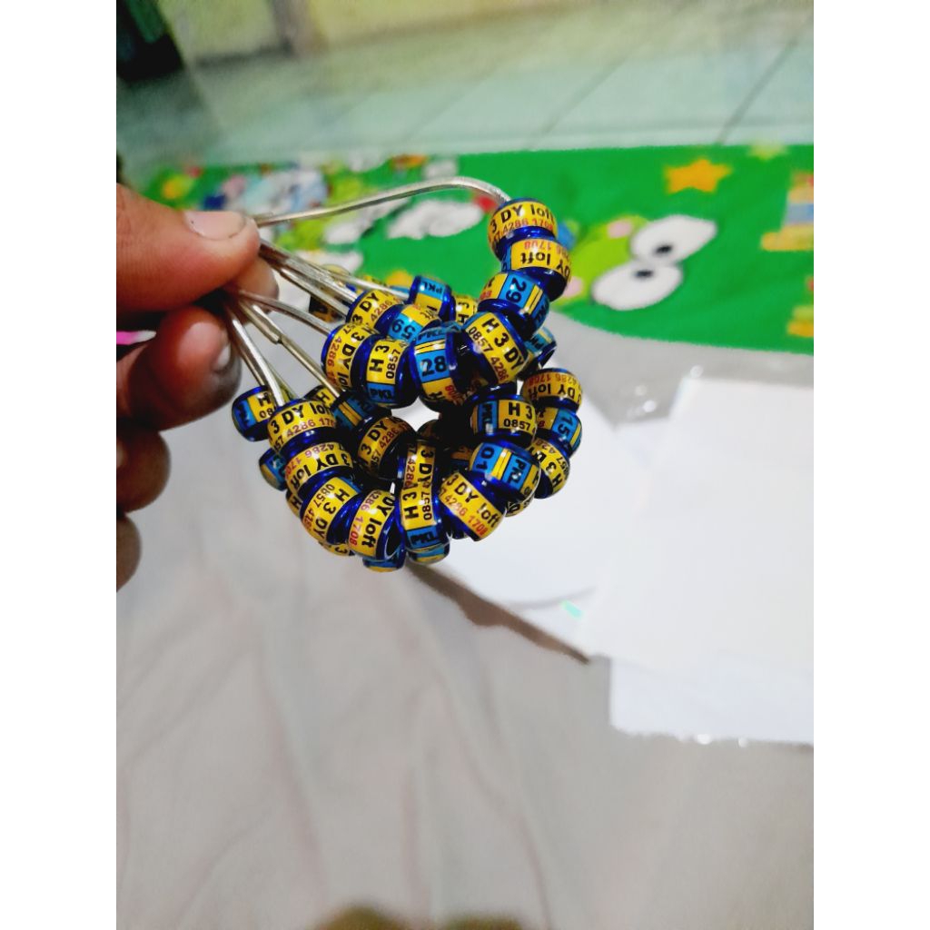 Ring atau cincin burung merpati,bisa request nama dan no.hp, isi 10biji/pcs