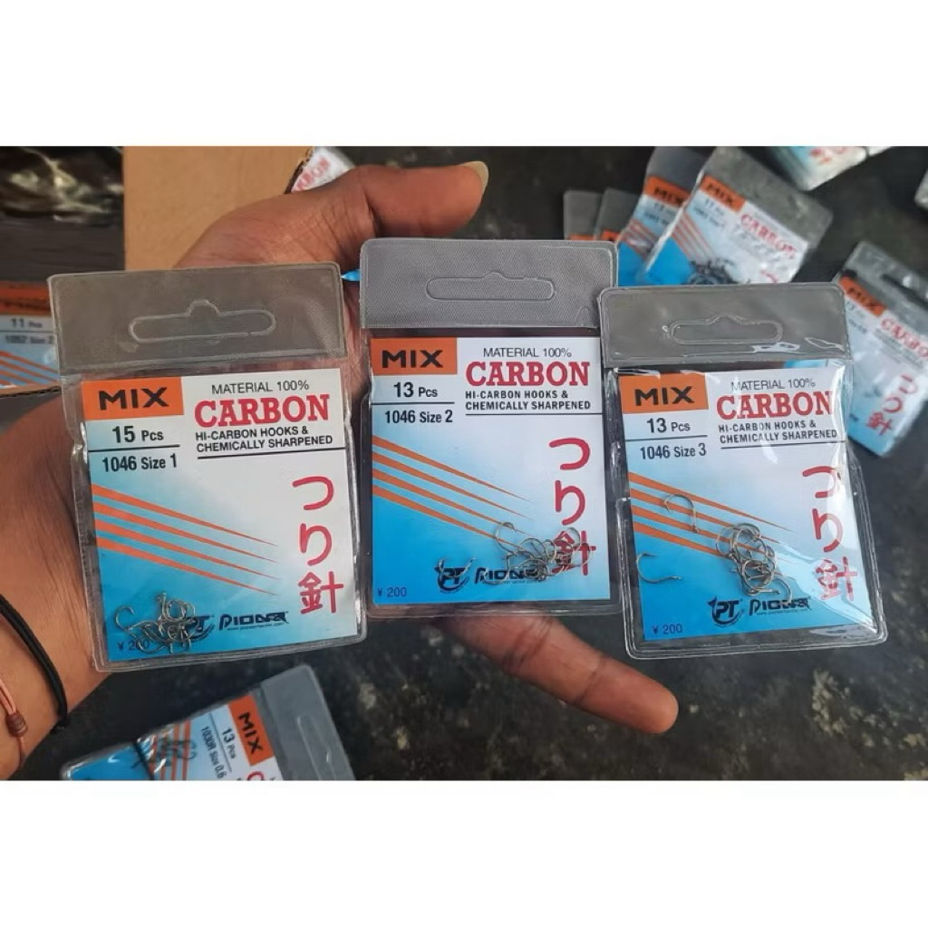 Mata Kail Pancing Carbon Mix 1046 - Kail Bagongan - Ukuran 1 Sampai 5