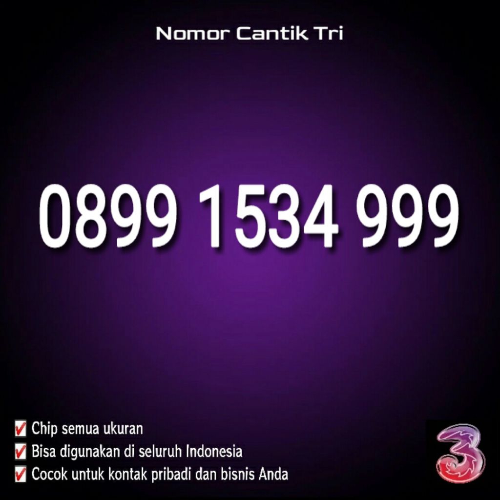 nomor cantik tri 999 murah kuota hemat