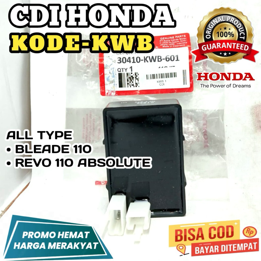 CDI KWB,ORIGINAL HONDA,CDI HONDA BLADE 110,CDI REVO ABSOLUTE 110,CDI REVI,CDI GARANSI REMSI HONDA,BI