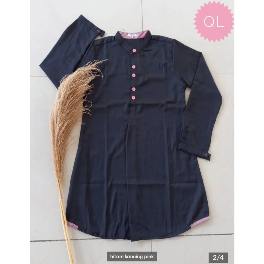 atasan santri putri modis adem nyaman murah/atasan wanita kancing separuh/baju santri wati/atasan wa