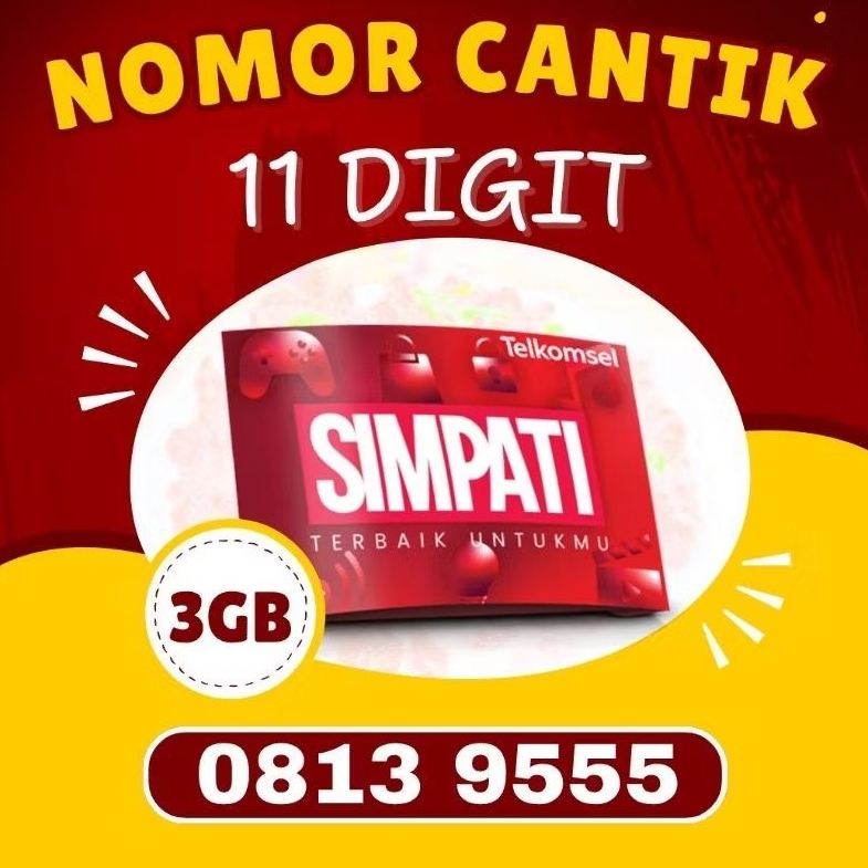 KARTU PERDANA NOMOR CANTIK TELKOMSEL 11 DIGIT - 3GB