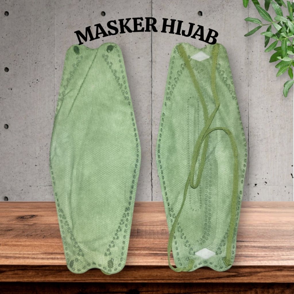 MASKER KF HIJAB WARNA HIJAU isi 5pcs